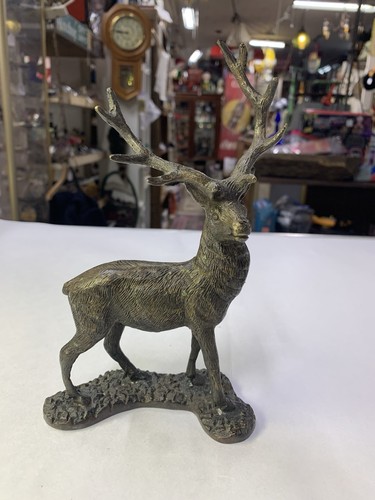 Vintage bronze stag hood - vintage,