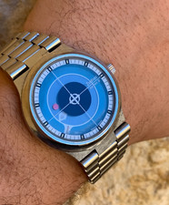 1970's Vintage Zodiac Astro II Astrographic Mystery Dial Men Automatic 39mm Blue
