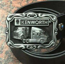 KENWORTH TRUCKS logo metal BUCKLE + Free Belt trucker truck driver gift silver