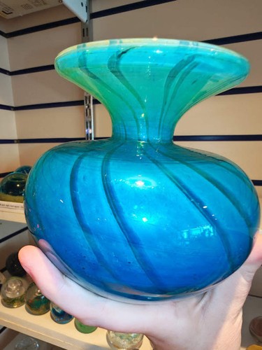 Large signed mdina glass blue - mdina,