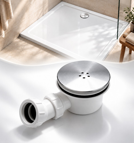 90mm shower waste trap chrome - shower,