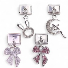 Italian Dangle Charm Fairy Rabbit Bow Fits nomination And 9mm Italian Bracelets