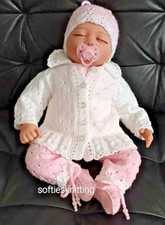 Hand knitted newborn baby clothes cardigan set  / reborn 20''- 21" outfit