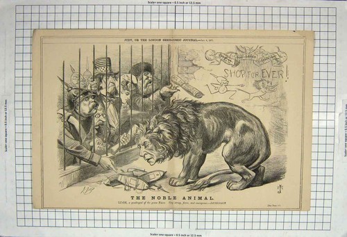 Original old antique print - old,