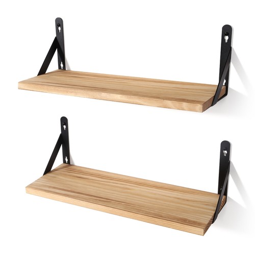 2pcs floating shelves wooden - 2pcs,