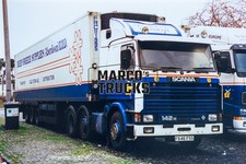 Truck photo Scania 142M Refrigerated semitrailer United Kingdom blue DEEP #a4uq