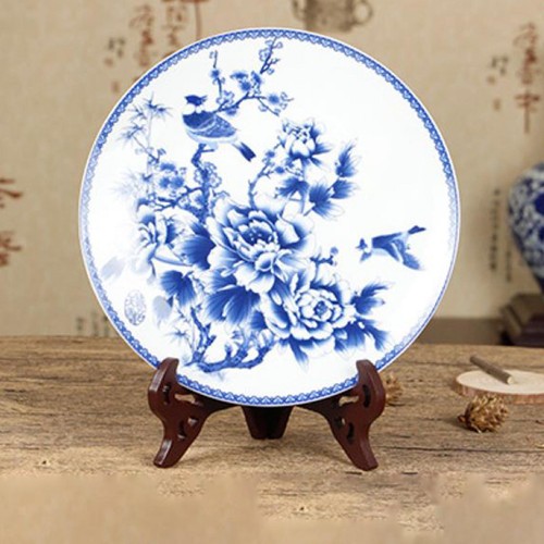 Vintage wooden plate display - vintage,