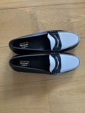 G.H.Bass Weejuns Larson Penny LoafersBlack & White Leather
