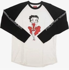 Supreme Betty Boop Raglan / Long Sleeve Tee - Large, White/Black (SS16 drop)