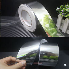 50mm Wide Adhesive Car Glossy Silver Mirror Chrome Vinyl Tape Wrap Sticker - CB