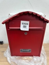 Wall Mounted Post Box Red Large Letterbox Steel Victorian Mailbox Lock and Key