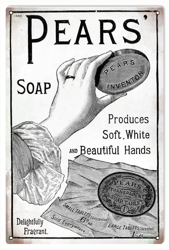 Vintage pears soap metal sign - soap,
