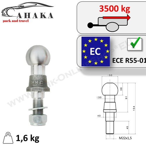 Threaded tow ball for - threaded,