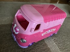 Hello Kitty Pink Camper Van Toy open up - 10cm tall approx - Ripped Stickers