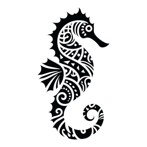 Tribal seahorse vinyl - seahorse,