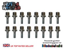16 x Flat Seat Wheel Bolts fits Genuine Peugeot 306 1993 to 2002 Alloys M12x1.25