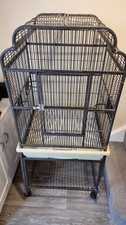 Large Bird Cage with Wheeled Stand for Small Birds Easy Assembly Black