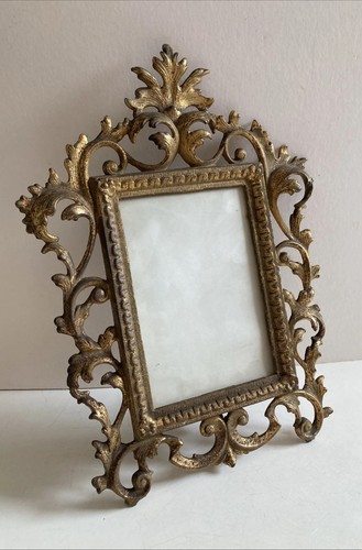 Antique gilt brass easel frame - antique,