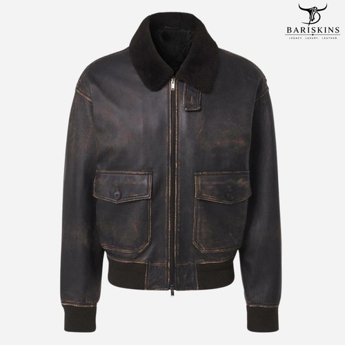 Men lambskin leather aviator - leather,