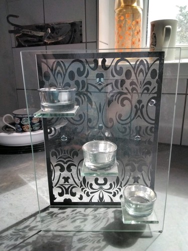 Tea light candle glass and - tea,