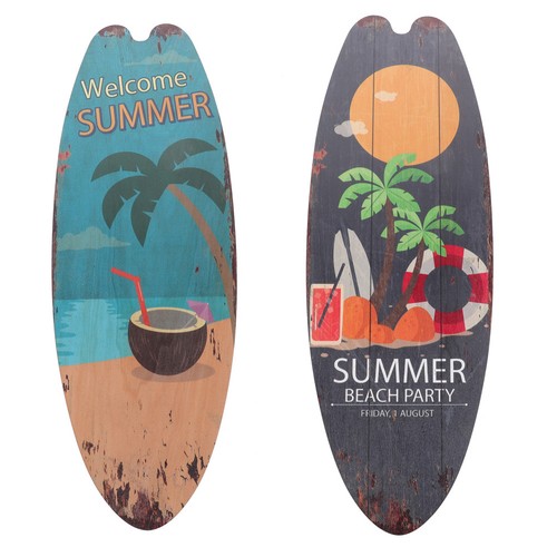 2pcs surfboard wooden signs - 2pcs,