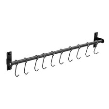 Wall Mounted Utensil Rack Stainless Steel Hanging Kitchen Rail With 10 Hooks