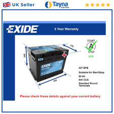 EFB Car Battery EL600 Exide