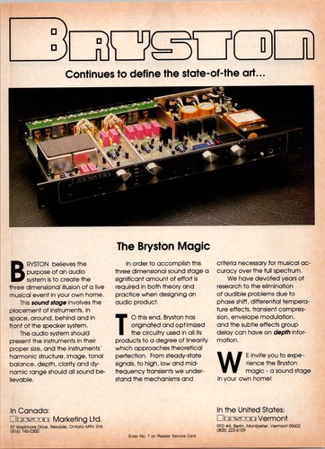 1988 bryston audio - audio, stereo