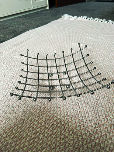 Silver metal square wire grid - square,