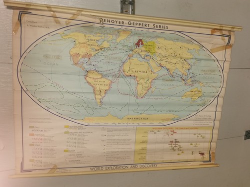 Large old school wall map - wall,