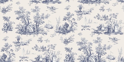 French blue toile de jouy - french,
