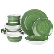 16pc Porcelain Dinner Set Colour Splash Crockery Dinnerware Plates Bowls for 4