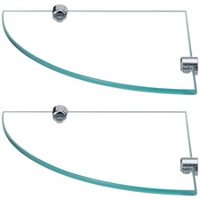  2 Pcs Shelf for Bathroom Corner Glass Shelves Shower Holder Wall Organizer