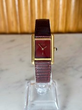 Cartier Tank Must - Burgundy Red Dial - 18K Vermeil Gold - Stunning
