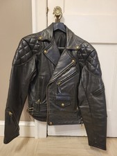 Langlitz Leathers Biker Jacket Men’s Medium Black Padded Motorcycle Custom USA