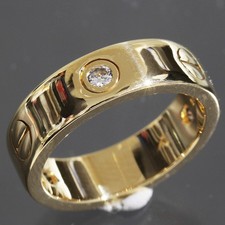 Cartier Love Ring Half Diamond US 6 (12) K18YG Box 8.1g size52 6332A