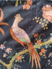 Vintage French Fabric Birds Birmanie 2 x handmade Curtains 210cm long 