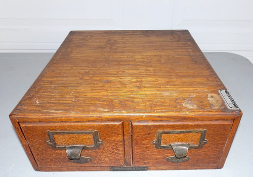 Antique oak file - oak, cabinet