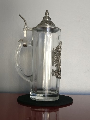 German glass beer stein - beer,