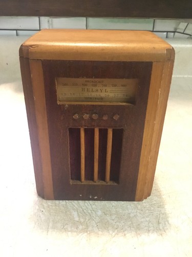 Antique wooden radio coin - antique,