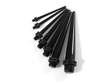 Ear Tapers 7 Sizes 1.6mm to 8mm Black Stretcher Expanders Earring Piercing Plug