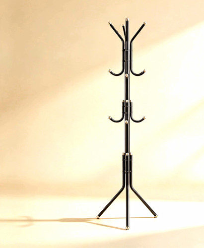 Black steel freestanding coat - freestanding,