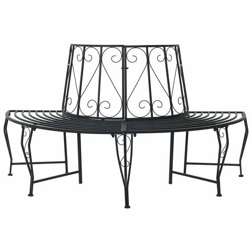 Tree bench black steel - tree,