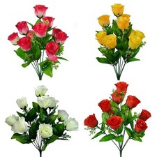 Exquisite Silk Rose Bud Bunch 10 Heads Artificial Flowers for Any Occasion