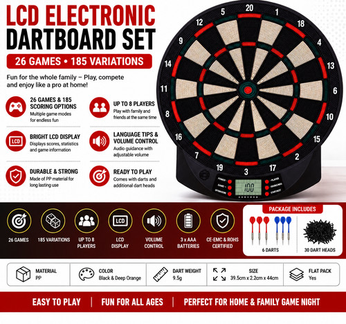 Lcd electronic dartboard set - dartboard,