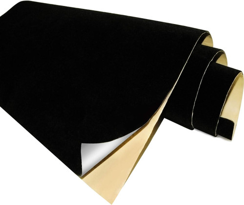 Black self adhesive velvet - black,