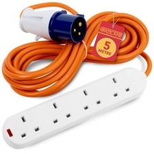 GADLANE Camping 4 Way Extension Lead Electric Hookup Power Cable Caravan 5M