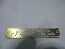 Nameplate Fiat Lingotto Brass Sign Pre War 501 509 504 Balilla S63 s88