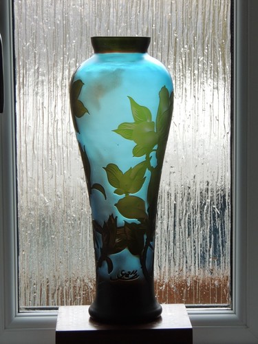 Tall etched cameo - etched, glass