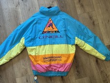 O’Neill Vintage Snowboard Ski Surf Jacket Men’s Large Neon Anorak Made In Italy